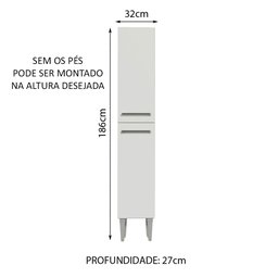 Paneleiro Madesa Emilly 2 Portas Branco Cor:Branco - 2