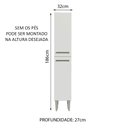 Ver imagem 2 de Paneleiro Madesa Emilly 2 Portas Branco Cor:Branco