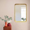 Ver imagem 3 de Espelho Decorativo Urban Dourado 60x40cm Retangular Cantos