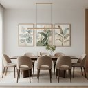 Ver imagem 3 de Kit 3 Quadros Folhagem Costela de Adão Botânico com Moldura:castanho