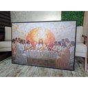 Ver imagem 2 de Quadro 130x90cm Santa Ceia Geométrica Rod Canvas Brilho Moldura Flutuante Preta