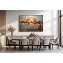 Ver imagem 3 de Quadro 130x90cm Santa Ceia Geométrica Rod Canvas Brilho Moldura Flutuante Preta