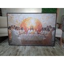 Ver imagem 1 de Quadro 130x90cm Santa Ceia Geométrica Rod Canvas Brilho Moldura Flutuante Preta
