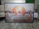 Ver imagem 1 de Quadro 130x90cm Santa Ceia Geométrica Rod Canvas Brilho Moldura Flutuante Preta