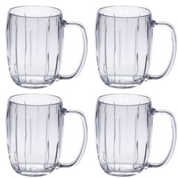 4 Caneca Acrílica Cristal Chopp Cerveja 750ml Transparente - 1