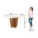 Ver imagem 2 de Sala de Jantar Completa Vértice Tampo Madeirado C/ Vidro Canto Reto 120x80cm e 4 Cadeiras Isa