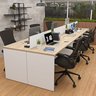 Estação de Trabalho Mesa Plataforma Escritório 1200x600 6 Lugares Netmobil - Dubai/branco - 1