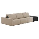 Ver imagem 1 de Sofá Ilha 3 Lugares Living 372cm Modulado para Sala Lary Linho/pu Pto K01 - D'Rossi