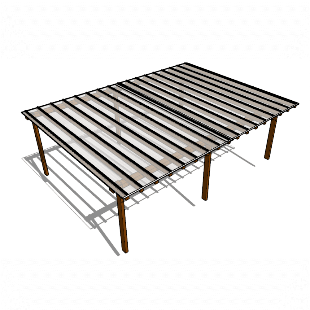 Cobertura Policarbonato Alveolar 8,00m x 6,00m - Cristal 4mm