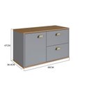 Ver imagem 3 de Gabinete de Banheiro 1 Porta 2 Gavetas 100% MDF 80cm sem Cuba Lívia Yescasa Cinza/Freijó/Urbi
