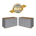 Ver imagem 7 de Gabinete de Banheiro 1 Porta 2 Gavetas 100% MDF 80cm sem Cuba Lívia Yescasa Cinza/Freijó/Urbi