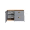 Ver mais imagens de Gabinete de Banheiro 1 Porta 2 Gavetas 100% MDF 80cm sem Cuba Lívia Yescasa Cinza/Freijó/Urbi