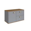 Ver imagem 2 de Gabinete de Banheiro 1 Porta 2 Gavetas 100% MDF 80cm sem Cuba Lívia Yescasa Cinza/Freijó/Urbi