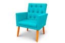 Ver imagem 4 de Poltrona Nina Captone Decorativa Suede Azul Tiffany para Escritorio, Sala Salão Biselos-Decor