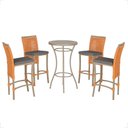 Ver imagem 1 de Mesa Bistro e 4 Banquetas Roma Fendi Corda Náutica 11 Trama Original