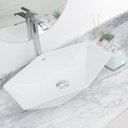 Ver imagem 1 de Cuba De Louça Cerâmica Sobrepor Apoio Banheiro Pia 57x37 Cm