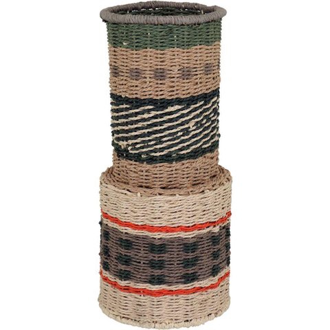 Vaso Decorativo Enfeite Casa Fibra 55x20x20cm Verde