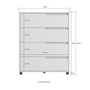 Ver imagem 3 de Cômoda Quarto 80cm X 104cm com 4 Gavetas Usinadas 100% Mdf Cor:branco