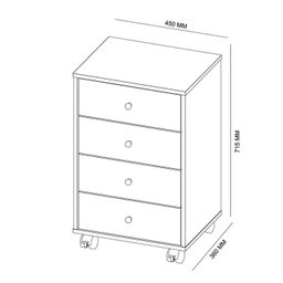 Mesa de Cabeceira Presence- Branco - 2