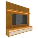 Ver imagem 2 de Rack com Painel 2.2 com LED Requinte Naturale com Off White - Gelius Móveis