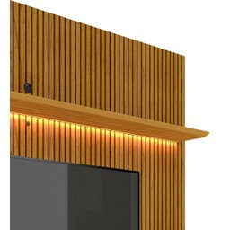 Rack com Painel 2.2 com LED Requinte Naturale com Off White - Gelius Móveis - 4