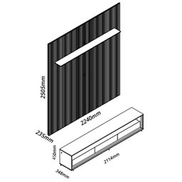 Rack com Painel 2.2 com LED Requinte Naturale com Off White - Gelius Móveis - 5