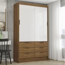 Ver imagem 1 de Guarda-Roupa 02 Portas de Correr 06 Gavetas Sevilha Branco/Cinamomo