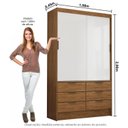 Ver imagem 3 de Guarda-Roupa 02 Portas de Correr 06 Gavetas Sevilha Branco/Cinamomo