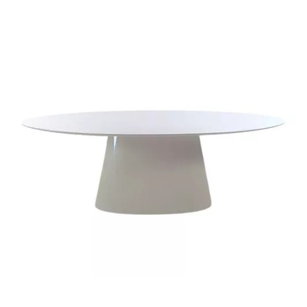 Mesa de Jantar Cone Oval 160x90 Cm Laqueada Linn Design Decor Branco - 1