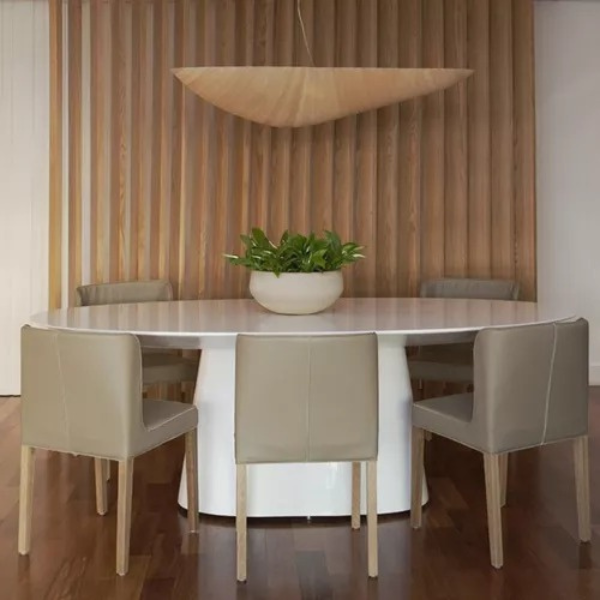 Mesa de Jantar Cone Oval 160x90 Cm Laqueada Linn Design Decor Branco - 3