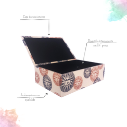 CAIXA DECORATIVA ESTAMPA SOL COR BEGE TAM G - 4