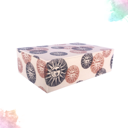 CAIXA DECORATIVA ESTAMPA SOL COR BEGE TAM G - 1