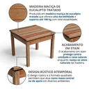 Ver imagem 4 de Mesa de Centro em Madeira Maciça para Jardim Rústica Marrom Natural Alba 50cm