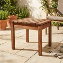 Ver imagem 1 de Mesa de Centro em Madeira Maciça para Jardim Rústica Marrom Natural Alba 50cm