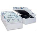 Ver imagem 1 de Cama Box Baú Solteiro: Colchão Espuma Luckspuma D28 Celebrity Pro + Base CRC Courano White(88x188)