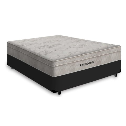 Cama Box Viúva + Colchão de Molas Ensacadas Ortobom Airtech Springpocket 128cm