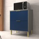 Ver imagem 1 de Balcão de Cozinha 70cm com 2 Gavetas Domus Espresso Móveis Cinza/Silver/Royal