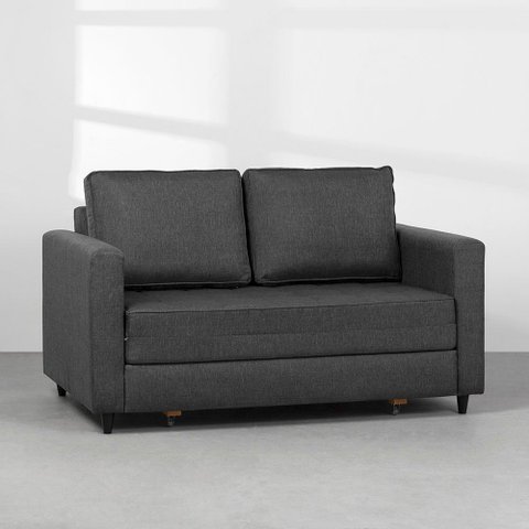 Sofá-Cama Mira Casal Trama Miúda Grafite 1,50m