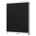 Ver imagem 2 de Guarda-Roupa Solteiro com Pés 4 Portas Batentes Branco/Preto/Preto Netuno Madesa