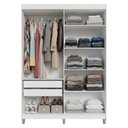 Ver imagem 5 de Guarda-Roupa Solteiro com Pés 4 Portas Batentes Branco/Preto/Preto Netuno Madesa