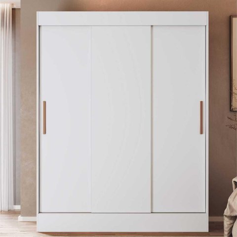 Guarda-Roupa 3 Portas Correr 2 Gavetas Flórida Multimóveis VCR4142 Branco