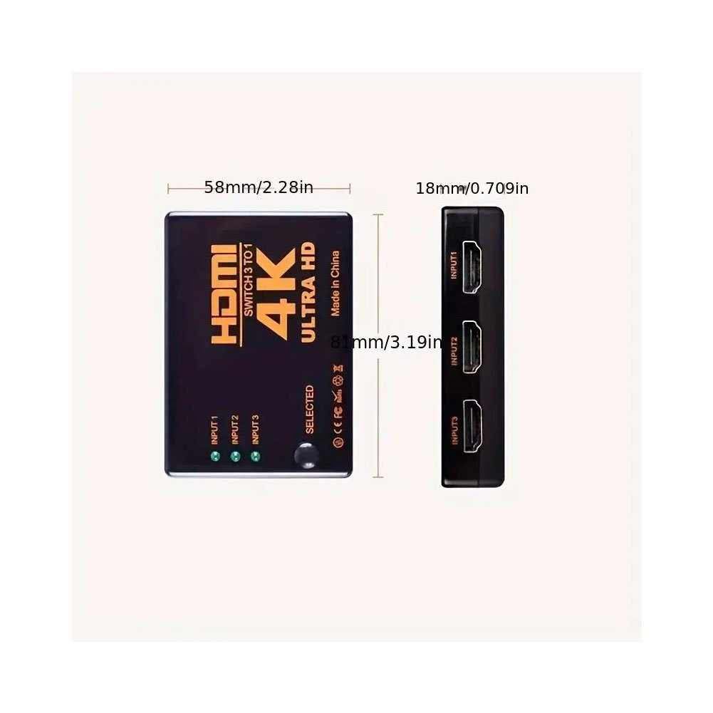 Switch Hdmi 3 em 1 C/ Controle Remoto - Ac2927 - 2