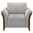Ver imagem 6 de Poltrona Decorativa Sala de Estar 102cm Pés Madeira Roya M22 Veludo Cinza - Mpozenato