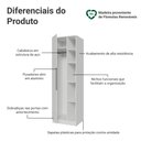 Ver imagem 3 de Guarda-Roupa Modulado 1 Porta 5 Nichos Branco Neo Madesa