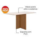 Ver imagem 4 de Mesa de Jantar Tampo sem Vidro 6 Lugares 160x90 cm Helo Carvalho Off White Poliman