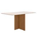 Ver imagem 1 de Mesa de Jantar Tampo sem Vidro 6 Lugares 160x90 cm Helo Carvalho Off White Poliman