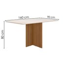 Ver imagem 3 de Mesa de Jantar Tampo sem Vidro 6 Lugares 160x90 cm Helo Carvalho Off White Poliman