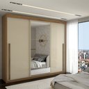 Ver imagem 1 de Guarda-roupa Casal Cardial 3 Portas 6 Gavetas com Espelho Cinamomo/off White - Panorama Móveis