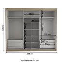 Ver imagem 5 de Guarda-roupa Casal Cardial 3 Portas 6 Gavetas com Espelho Cinamomo/off White - Panorama Móveis