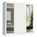 Ver imagem 2 de Guarda-Roupa Casal Madesa Reno 3 Portas de Correr com Espelhos Branco Cor:Branco